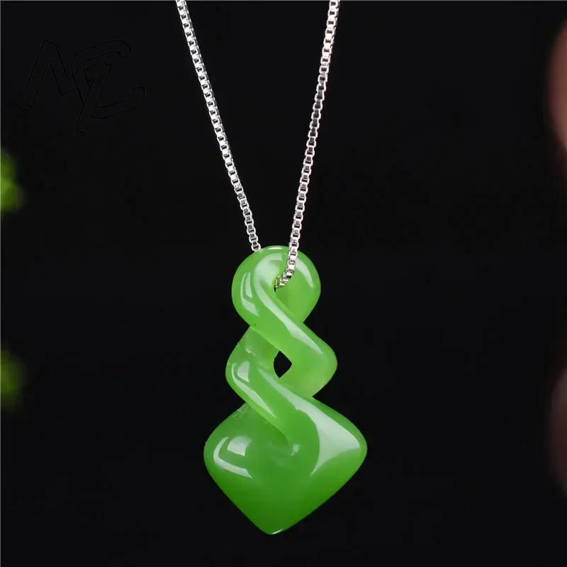 Women Accessories Dropshipping - الطبيعية Hetian اليشم الأخضر اللون قلادة