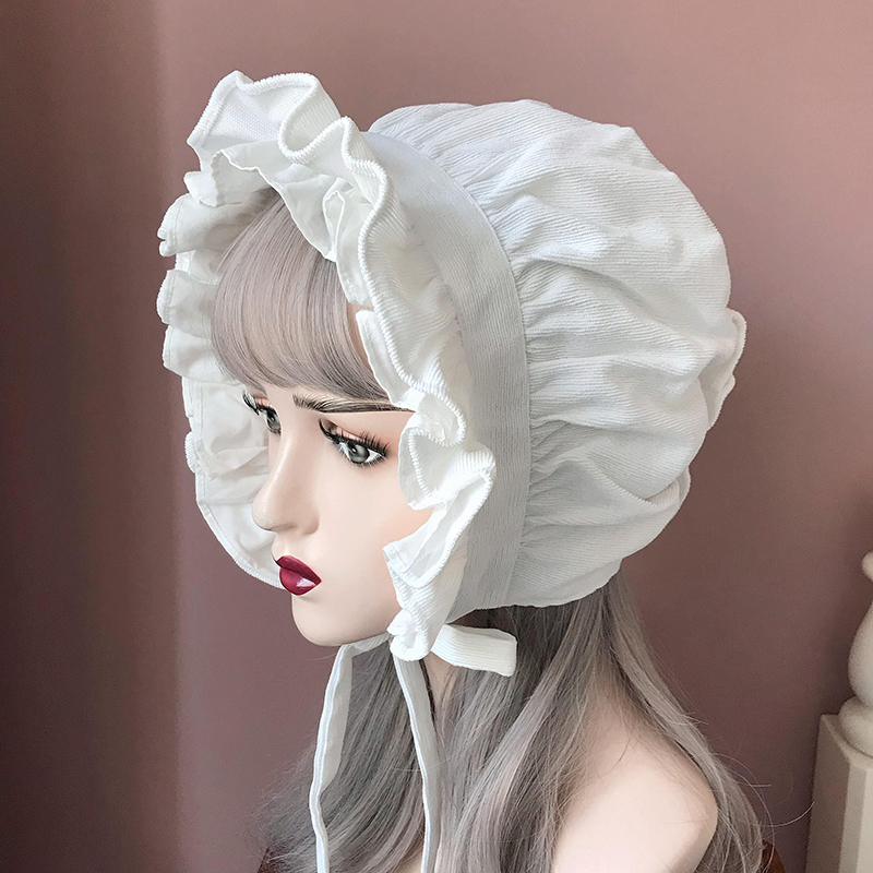 Women'S Victorian Era Accessories - خادمة بونيه قبعة لوليتا فتاة تأثيري