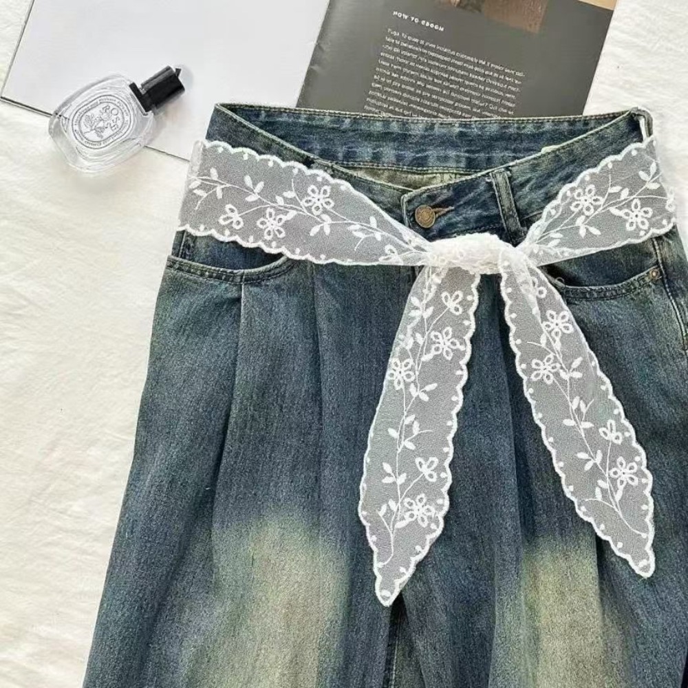 Accessories Woman - حزام دانتيل أبيض أنيق للنساء، مناسب
