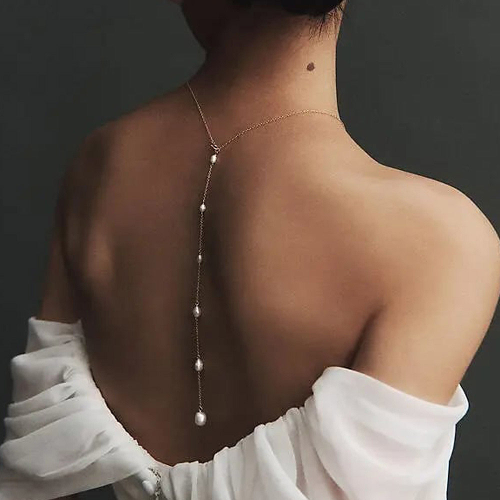 Women Accessories Dropshipping - Stonefans أنيقة عودة قطرة اللؤلؤ قلادة