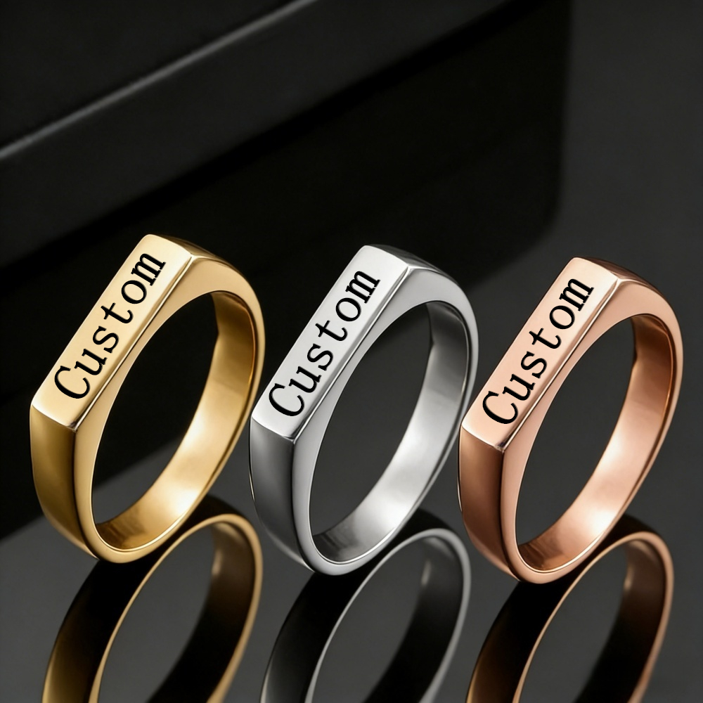 خاتم مخصص منقوش بالاسم والصورة - مراجعة Women Accessories Logo وسعره