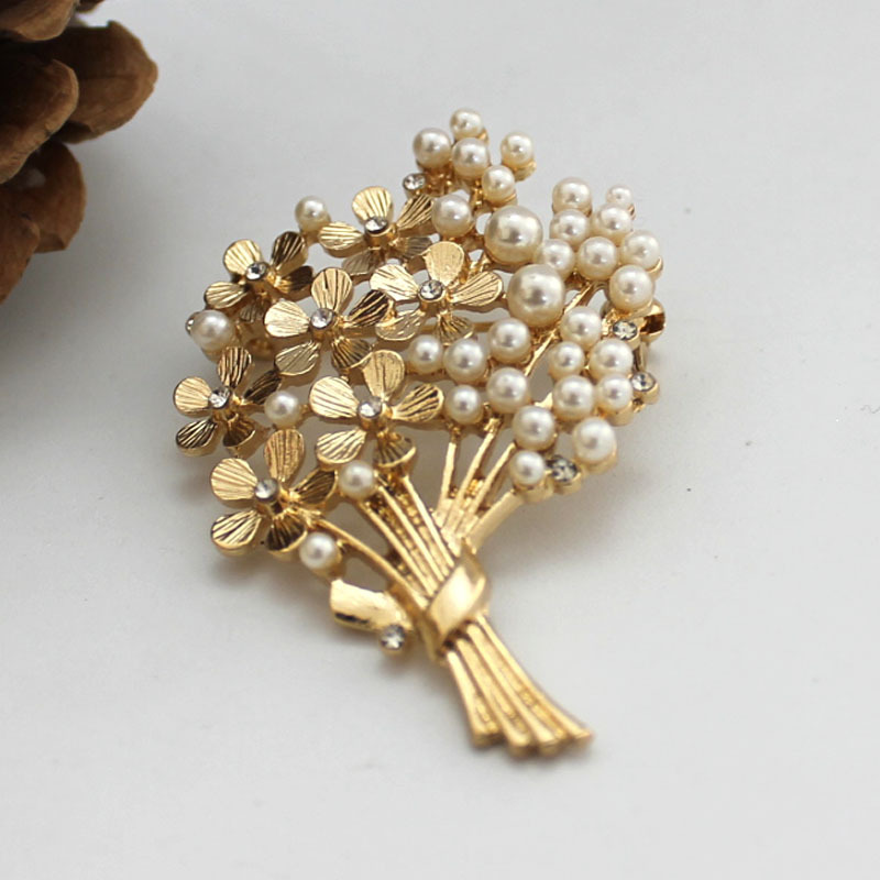 السيدات حساسة باقة اللؤلؤ بروش - مراجعة Women Accessories Bouquet وسعره