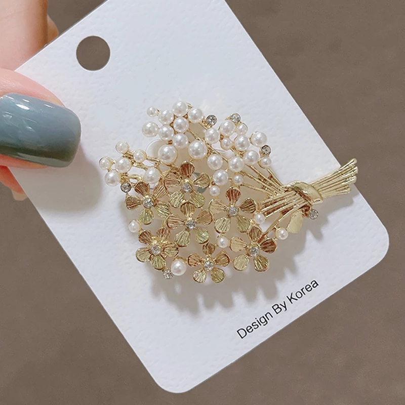 السيدات حساسة باقة اللؤلؤ بروش - مراجعة Women Accessories Bouquet وسعره