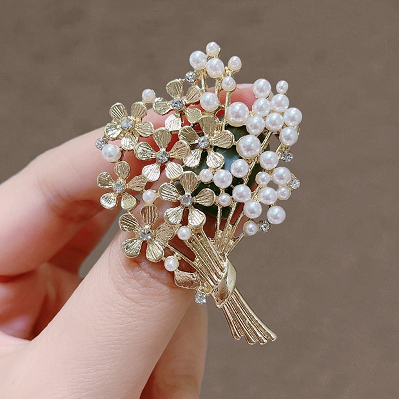 السيدات حساسة باقة اللؤلؤ بروش - مراجعة Women Accessories Bouquet وسعره