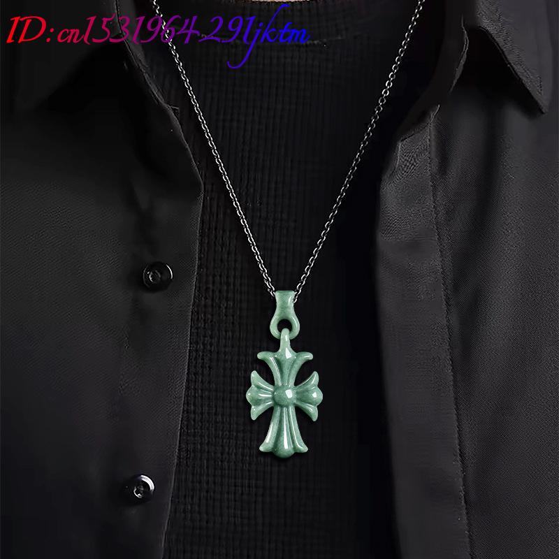 قلادة صليب من اليشم البورمي ال - مراجعة Accessories Woman وسعره