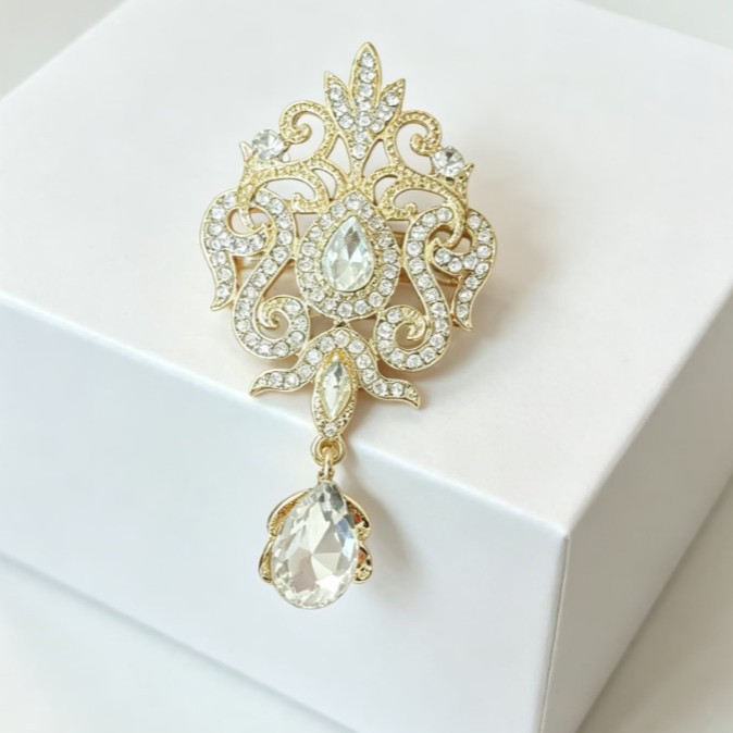بروش زهرة كريستالية فاخرة بلون - مراجعة Women Accessories Bouquet وسعره